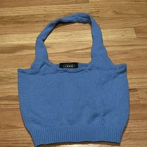 Light blue sweater crop top